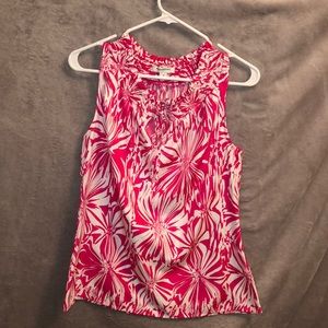 Banana republic pink floral blouse